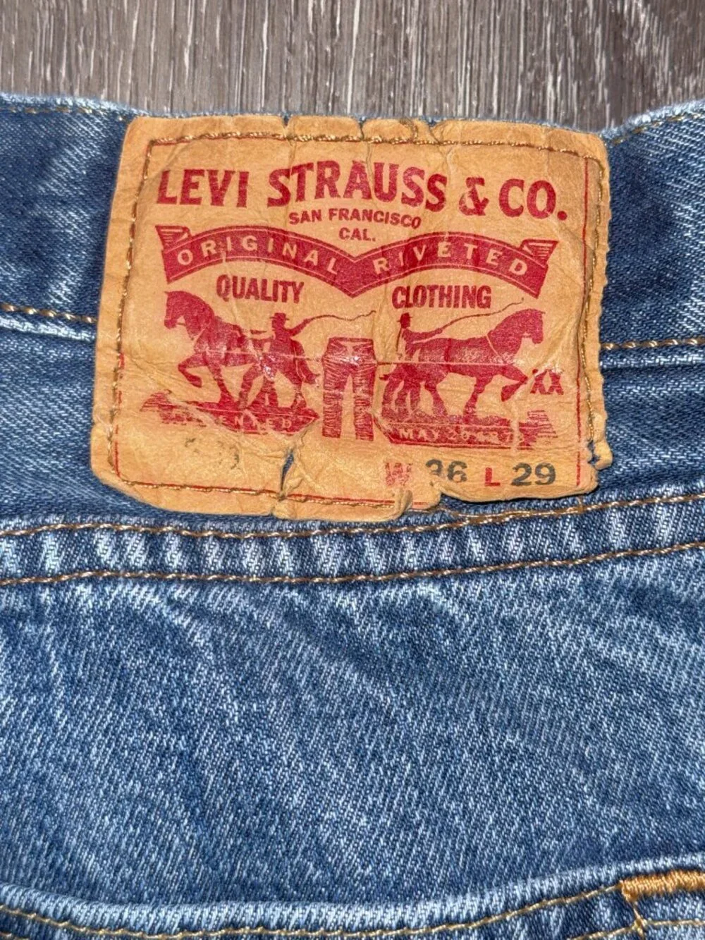 Levis 501XX Jeans Mens 36x29 Blue Denim Straight Leg Button Fly Classic Fit